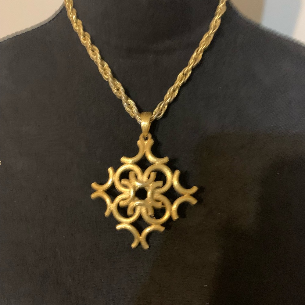 Gold Statement Necklace - image 3